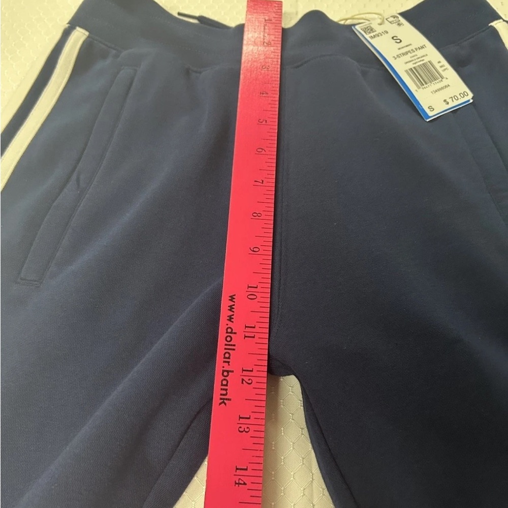 ADIDAS 3 Stripe Fleece Jogger Pants Adicolor Size S Mens Indigo Navy IM9319 NWT - Picture 13 of 13